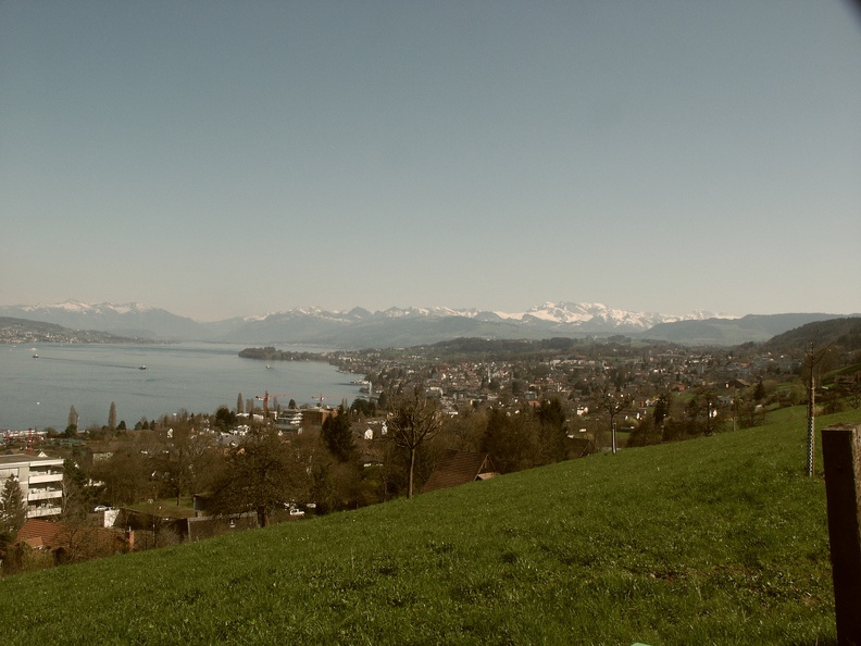 Zürichsee mit Bergen